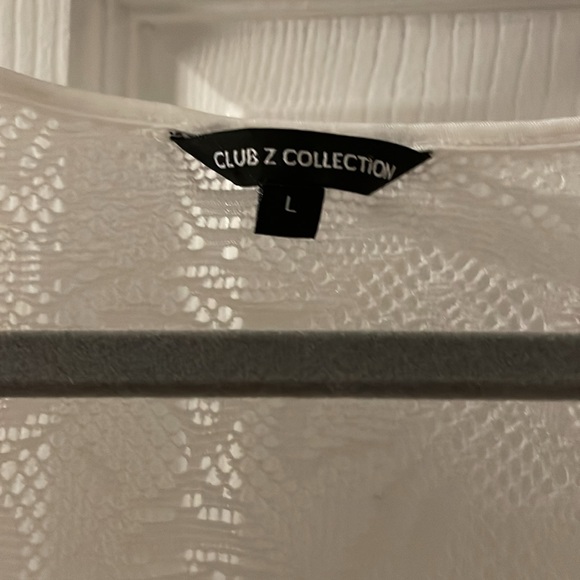 CLUB Z COLLECTION Lace hem flowers Beach Dress Coverup White Woman’s Size L - Picture 5 of 9